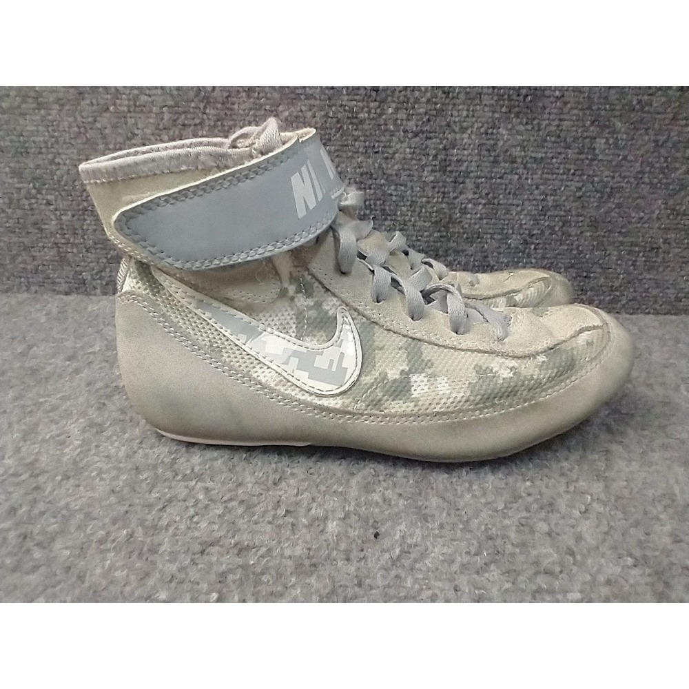 Nike Speedsweep VII Youth Wrestling Shoes Grey Camo 366684-003 Kids Size 3.5Y